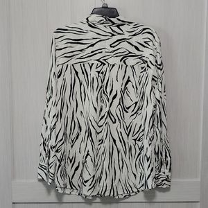 Chicos zebra print button up shirt